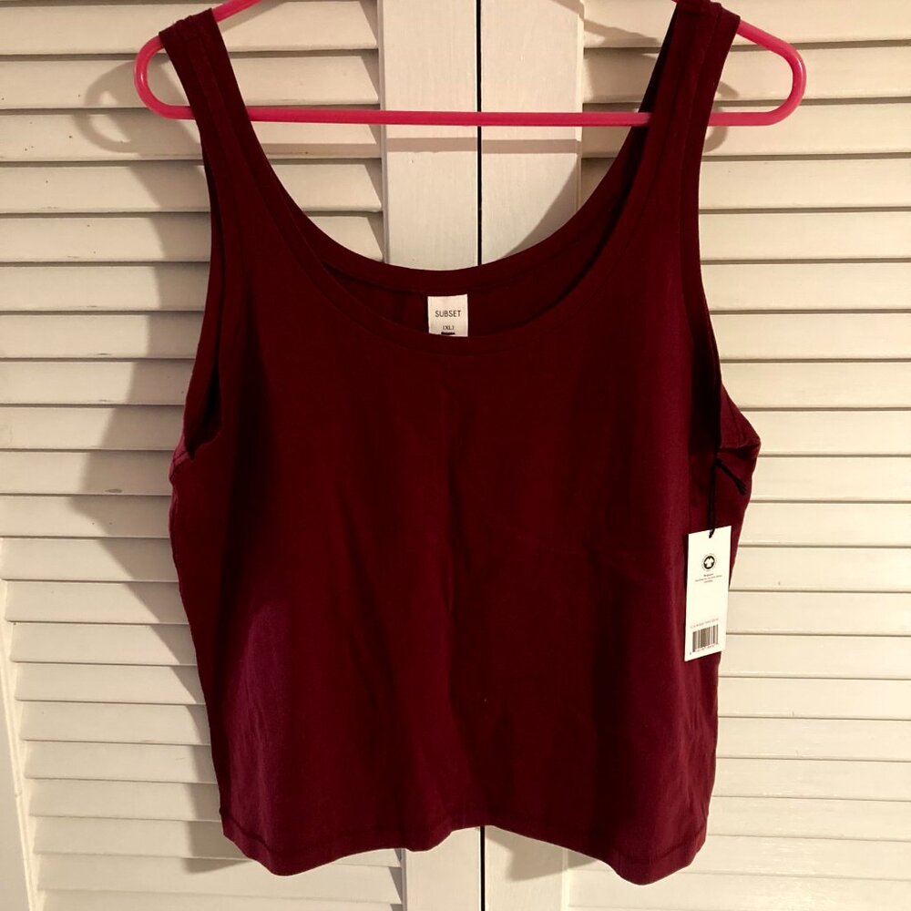 NWT Subset Cotton Easy Tank in Garnet XL